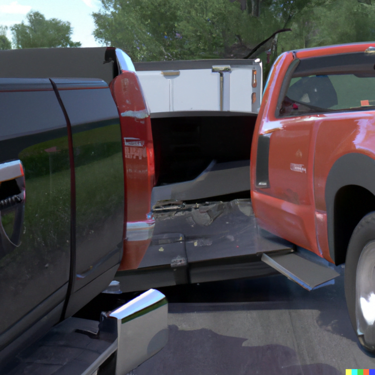 a pickup truck involved in a car accident, 8k, realistic