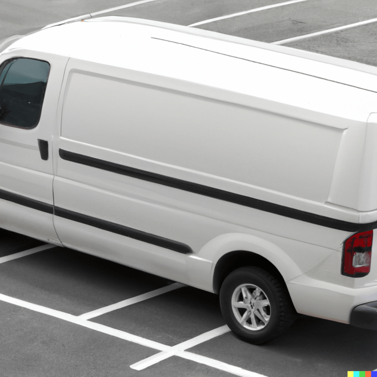 white van in parking lot, 8k high res